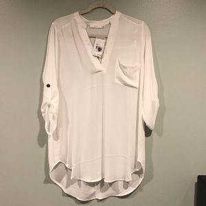 Lush white tunic blouse NWTS